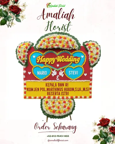 Karangan Papan Bunga Pernikahan di Gudangkahuripan